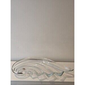 Waltherglas Large Crystal Nautilus Shell Centerpiece Bowl 19" Made in Germany
